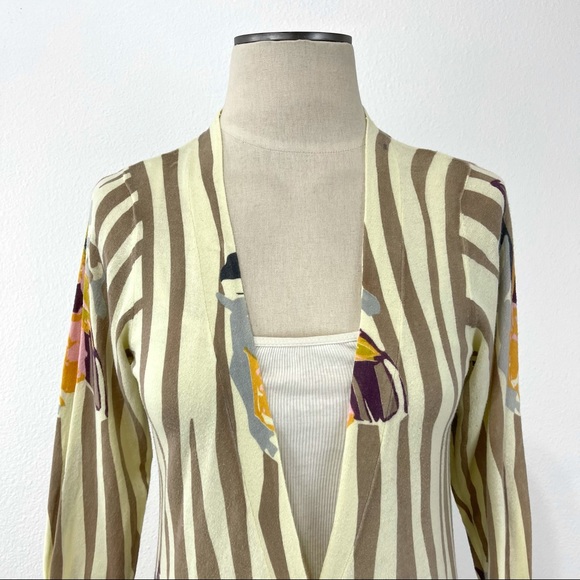 Anthropologie- Sparrow Cream Floral Stripe Cardigan Size Small. - Picture 2 of 9